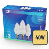 TCP Candle Coated Small Screw 40W Light Bulbs   3 per pack GOODS M&S