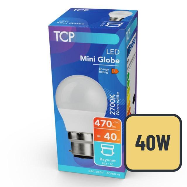TCP Mini Globe Bayonet 40W Light Bulb GOODS M&S