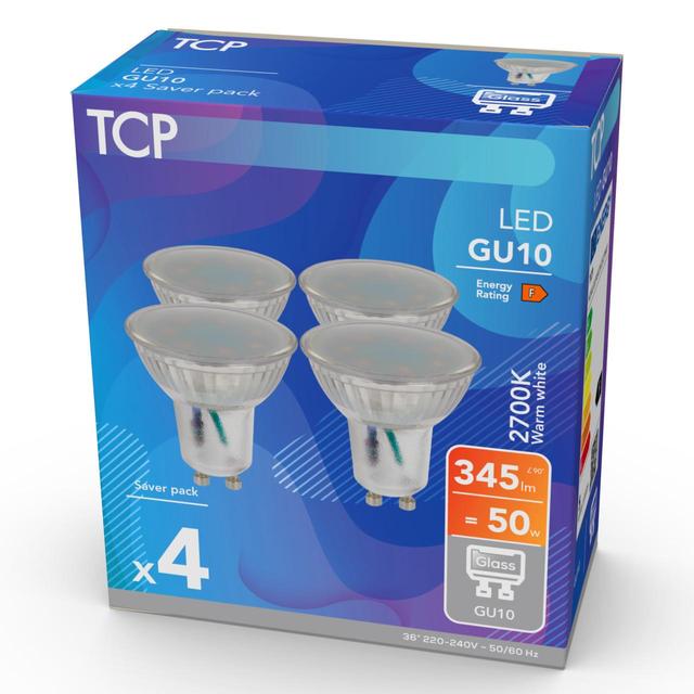 TCP Spotlight Glass GU10 50W Light Bulbs 4 per pack GOODS M&S