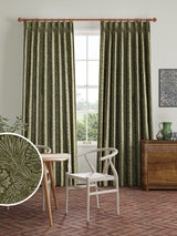 Next William Morris At Home Sage Green Marigold Velvet Made to Measure Curtains- Buy online at McGrocer