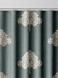 William Morris curtains with Blue Marigold tree embroidery, imported from the UK
