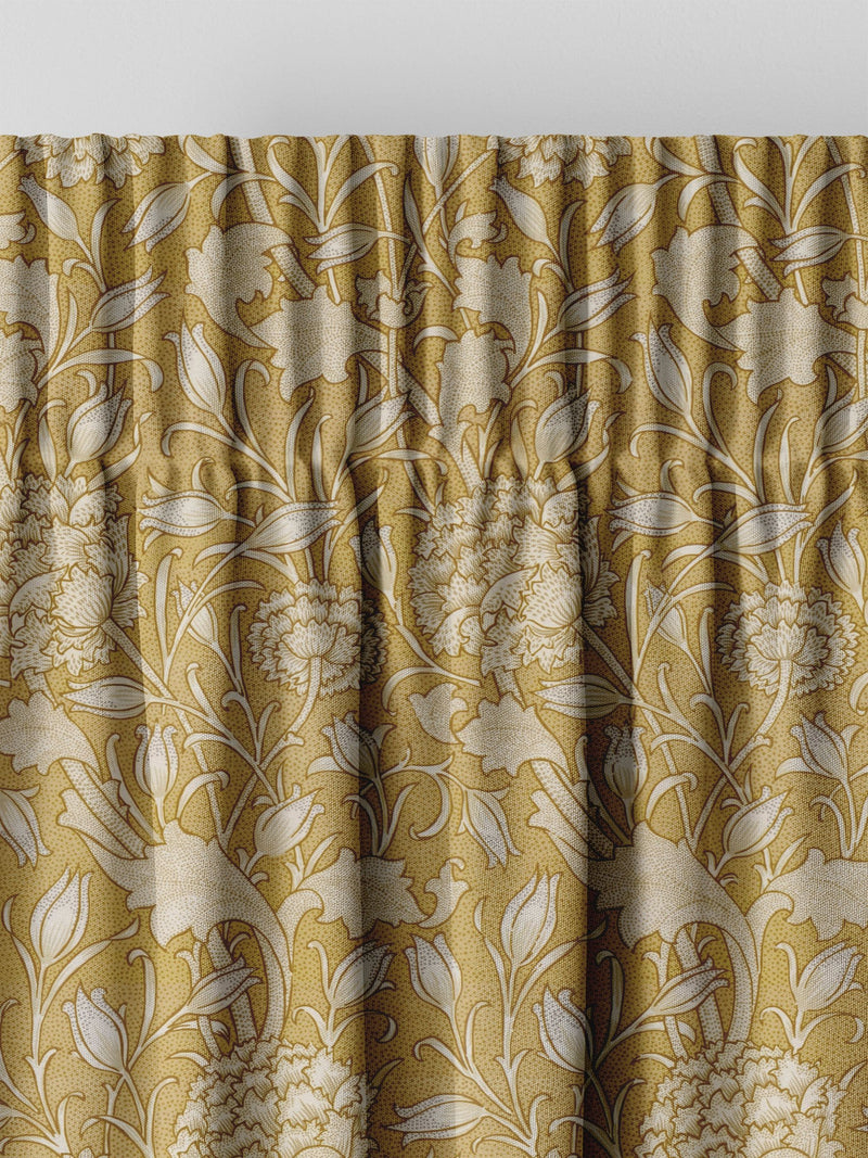 William Morris Wild Tulip Ochre Yellow curtains, imported from the UK