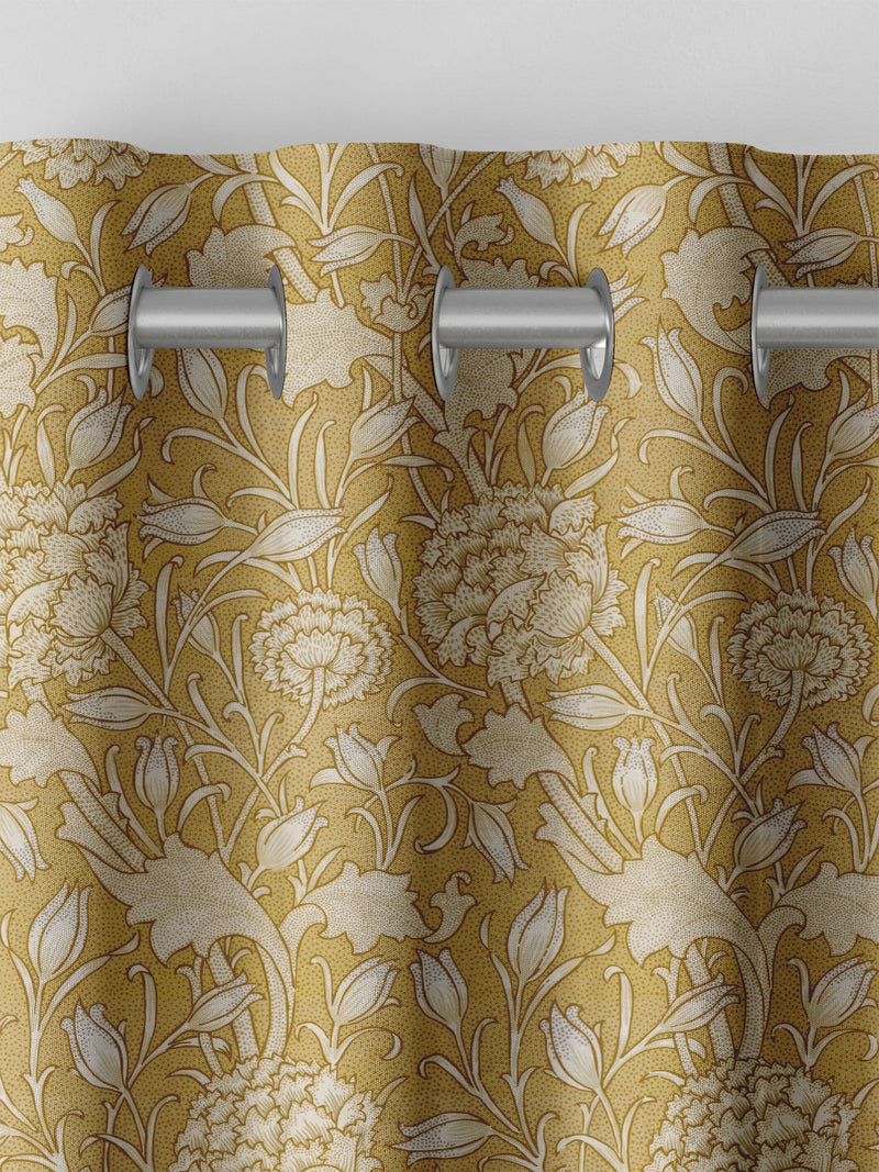 William Morris Wild Tulip Ochre Yellow curtains, imported from the UK