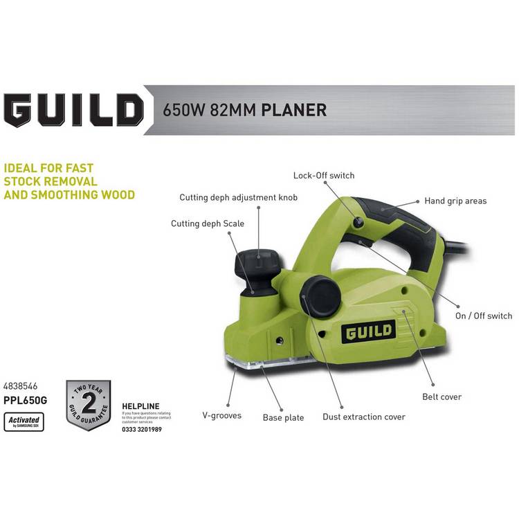 Guild 650W planer for woodworking (British brand)