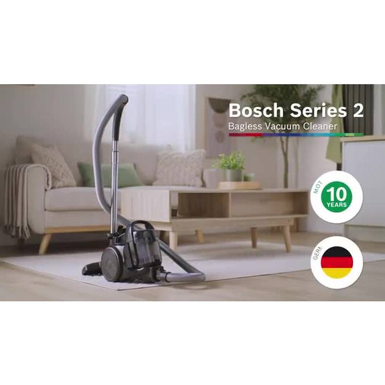 Bosch Serie 2 corded bagless cylinder vacuum cleaner, imported from the UK