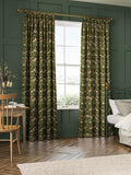 William Morris Green Strawberry Thief made to measure curtains, UK version