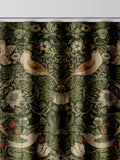 William Morris Green Strawberry Thief made to measure curtains, UK version