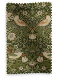 William Morris Green Strawberry Thief made to measure curtains, UK version