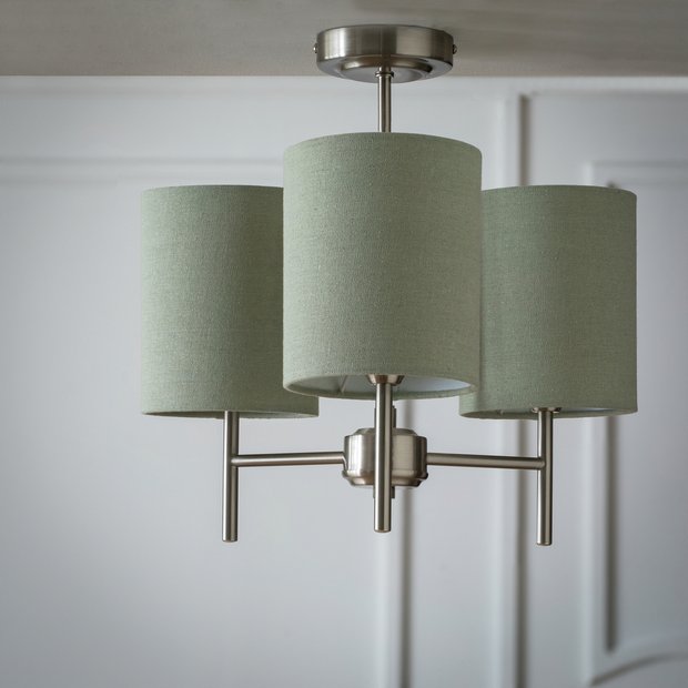 Argos Home sage green 3 light ceiling light 40cm, UK version
