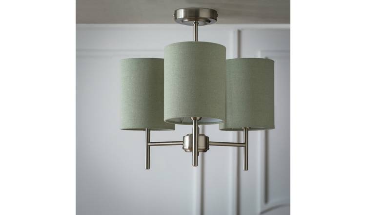 Argos Home sage green 3 light ceiling light 40cm, UK version