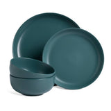 Habitat stoneware dinner set teal 12 piece, imported from the UK