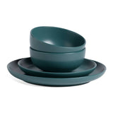 Habitat stoneware dinner set teal 12 piece, imported from the UK