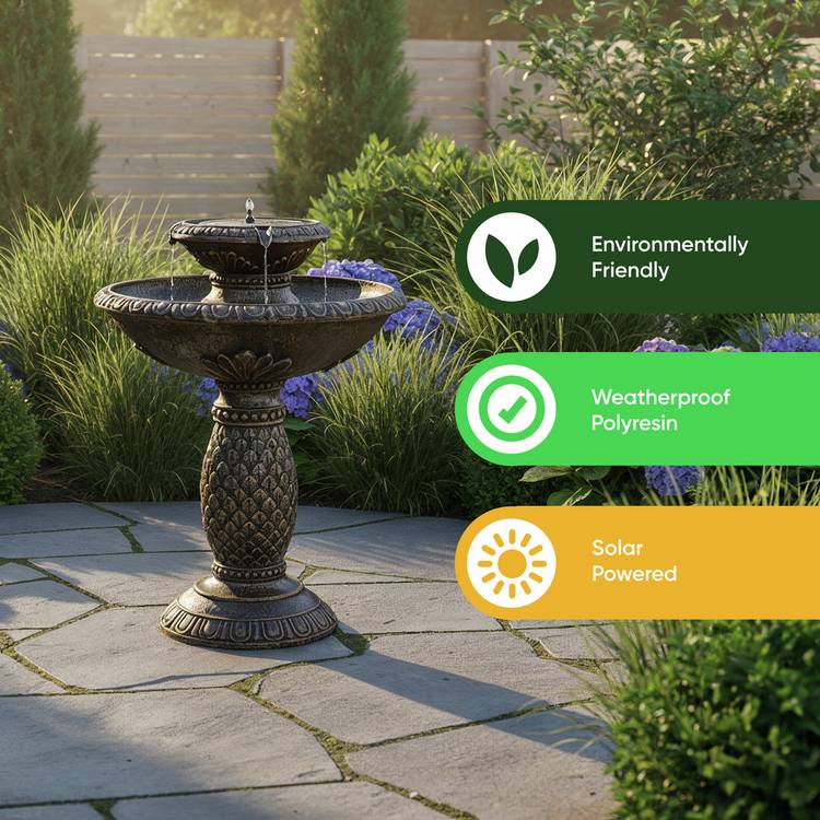 Streetwize garden solar bird bath fountain - British product