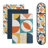 Habitat multicoloured geometric tea towel and oven glove set, UK version