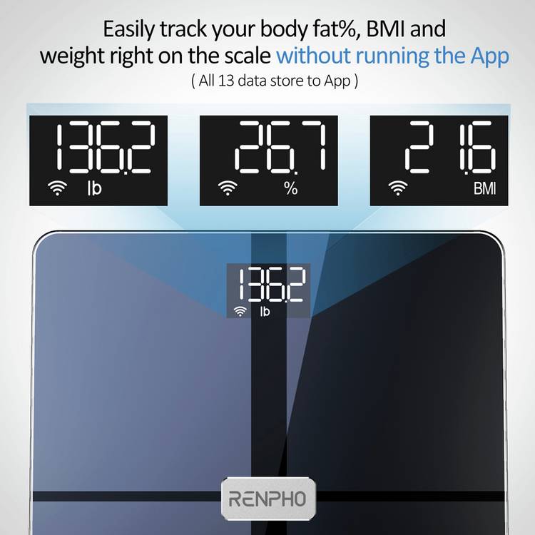 Renpho smart body scale in black (British brand)