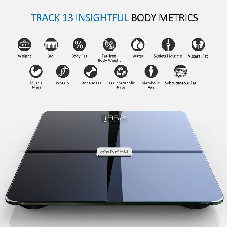 Renpho smart body scale in black (British brand)