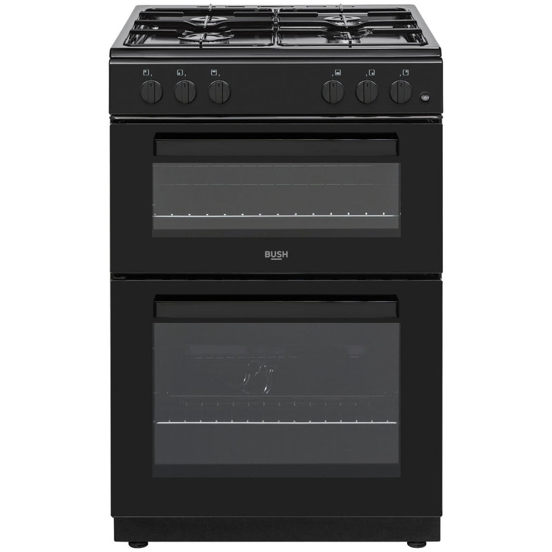 Bush 60cm twin cavity gas cooker in black - British product