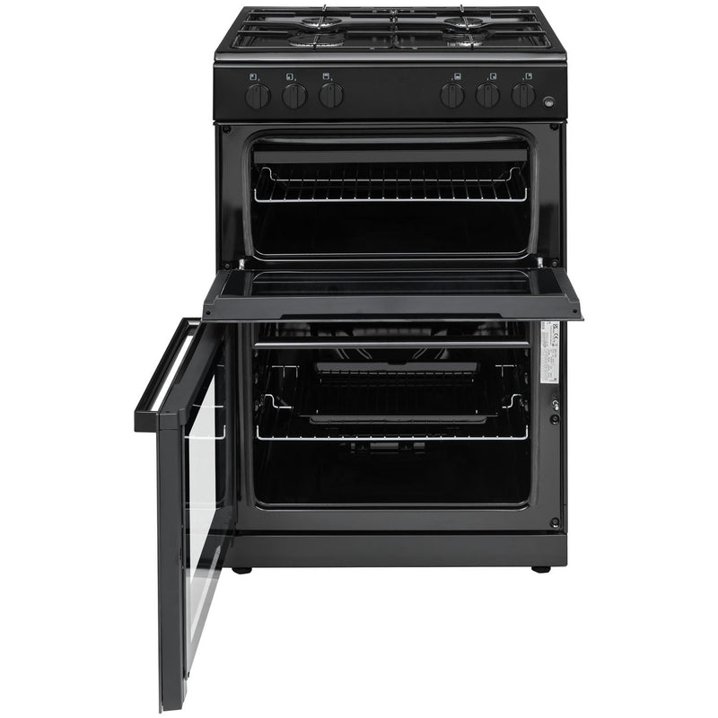 Bush 60cm twin cavity gas cooker in black - British product