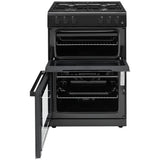 Bush 60cm twin cavity gas cooker in black - British product