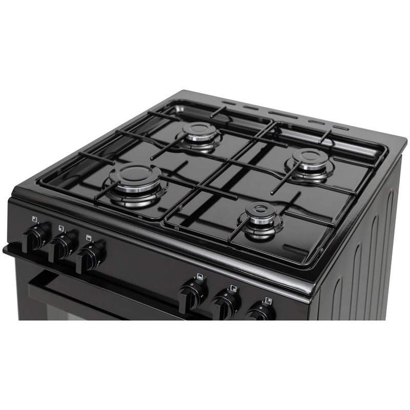 Bush 60cm twin cavity gas cooker in black - British product