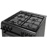 Bush 60cm twin cavity gas cooker in black - British product