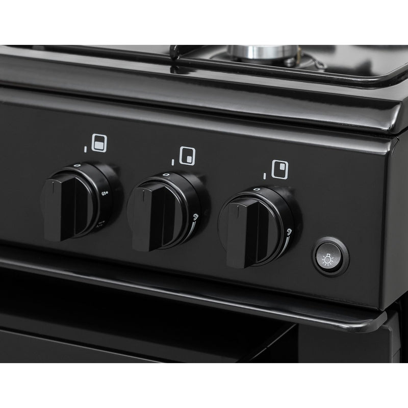 Bush 60cm twin cavity gas cooker in black - British product