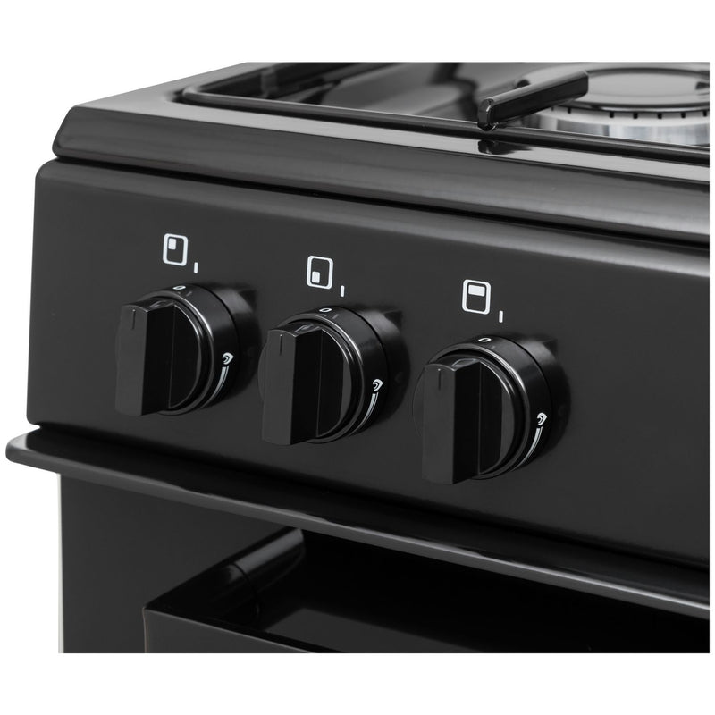 Bush 60cm twin cavity gas cooker in black - British product
