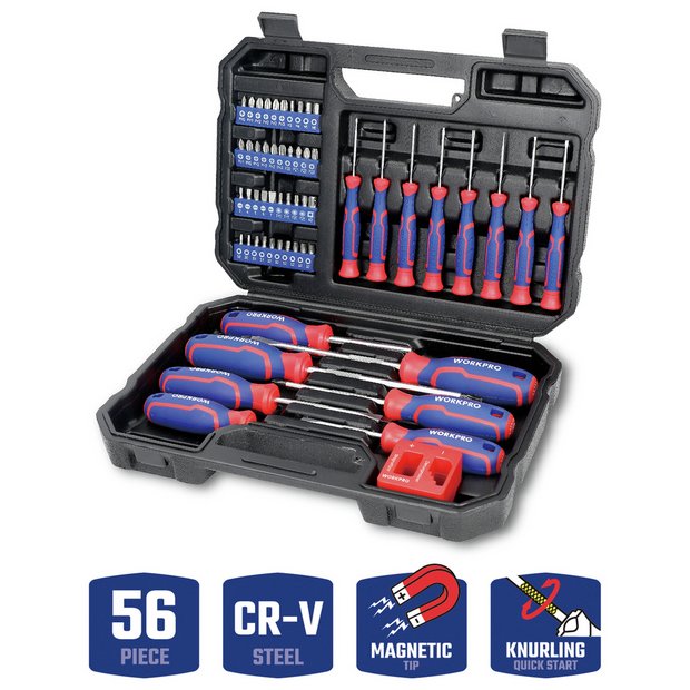 WORKPRO 56 piece screwdriver set, imported from the UK