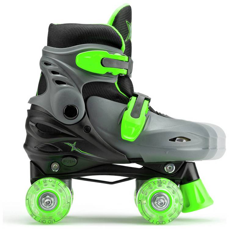 Xootz LED quad skates green size 13c-3, imported from the UK