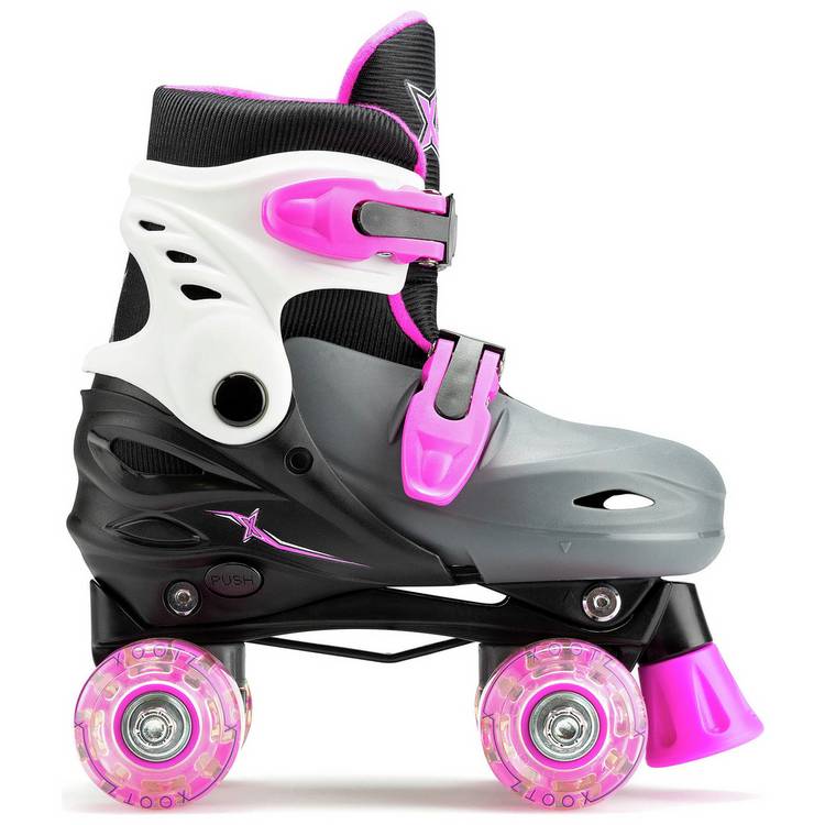 Xootz LED quad skates pink adjustable children's skates (British brand)