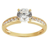 Revere cubic zirconia shoulder engagement ring in 9ct gold - British product