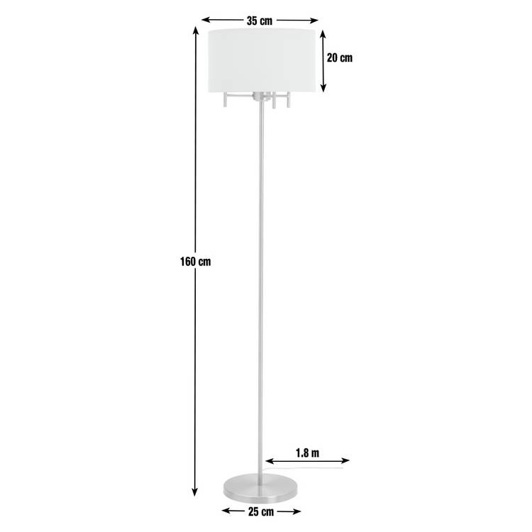 Argos Home brass candelabra floor lamp with natural shade H160cm (British brand)