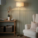 Argos Home brass candelabra floor lamp with natural shade H160cm (British brand)