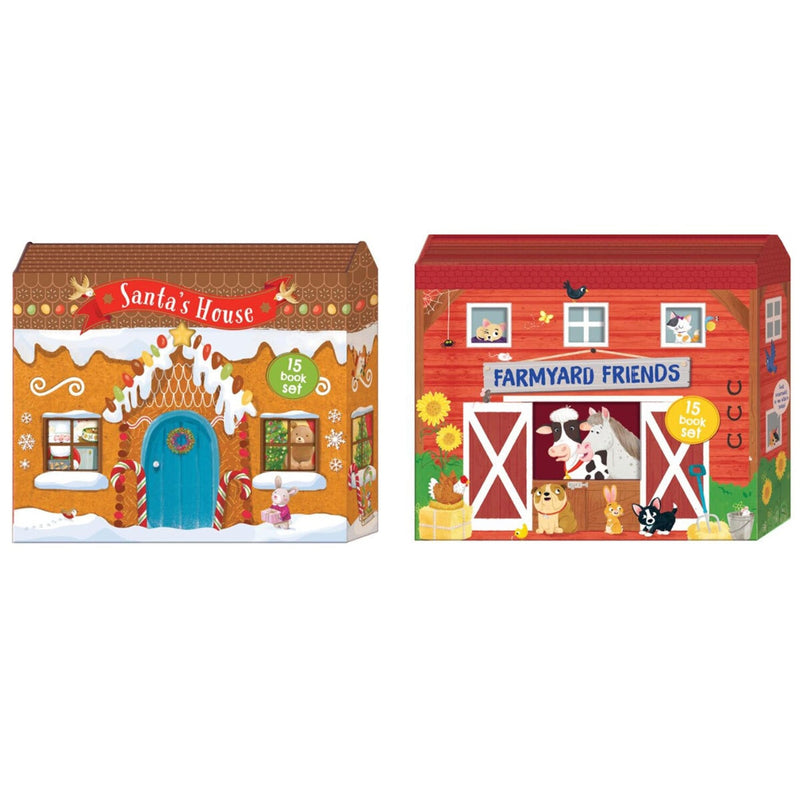 Farmyard House shaped children's book collection 15 books, UK version