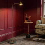 Habitat Morris & Co. swing arm floor lamp brass marble base - British product