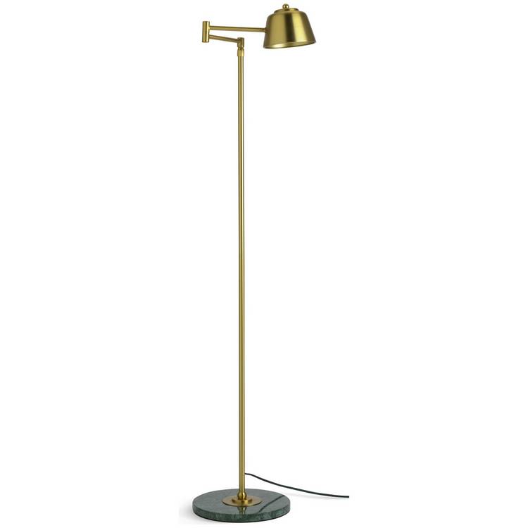 Habitat Morris & Co. swing arm floor lamp brass marble base - British product