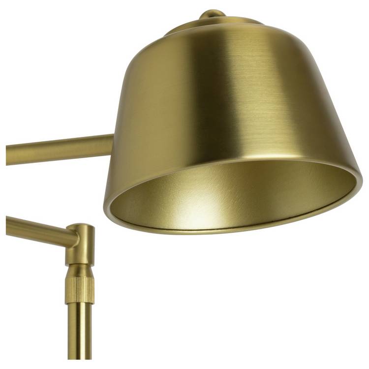 Habitat Morris & Co. swing arm floor lamp brass marble base - British product