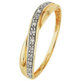 Revere 9ct gold diamond crossover eternity ring (British brand)