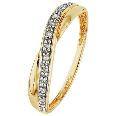 Argos Revere 9ct Gold 0.05ct Diamond Crossover Eternity Ring - H- Buy online at McGrocer