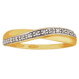 Revere 9ct gold diamond crossover eternity ring (British brand)