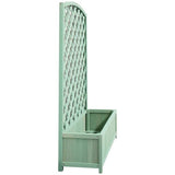 Large wooden lattice planter in green - British product