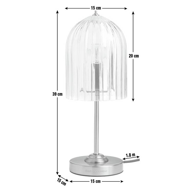 Habitat x Morris & Co glass cloche table lamp with brass base (British brand)