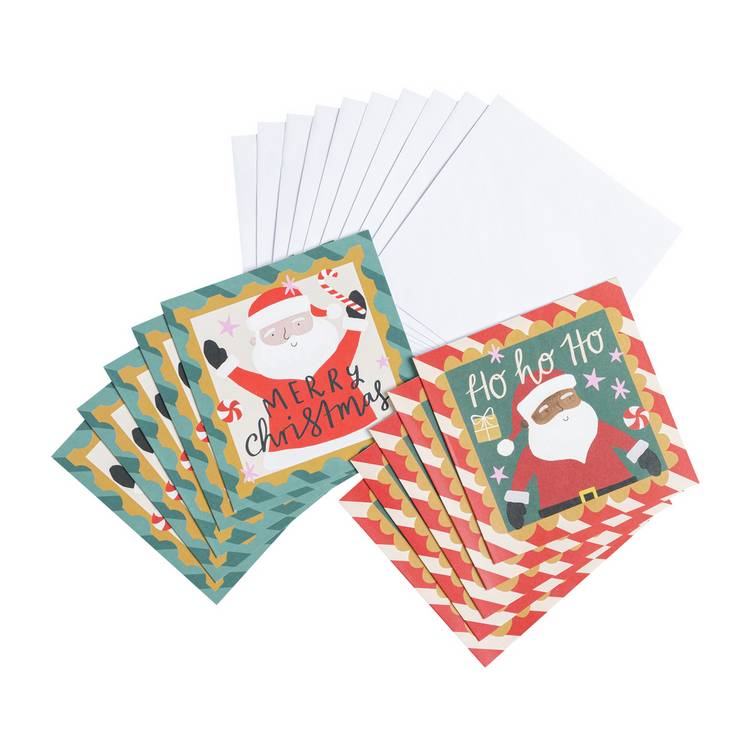 Comic Relief fun Santa Christmas cards pack of 10, UK version