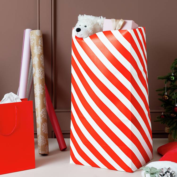 Home giant candy stripe paper gift bag 70cm (British brand)