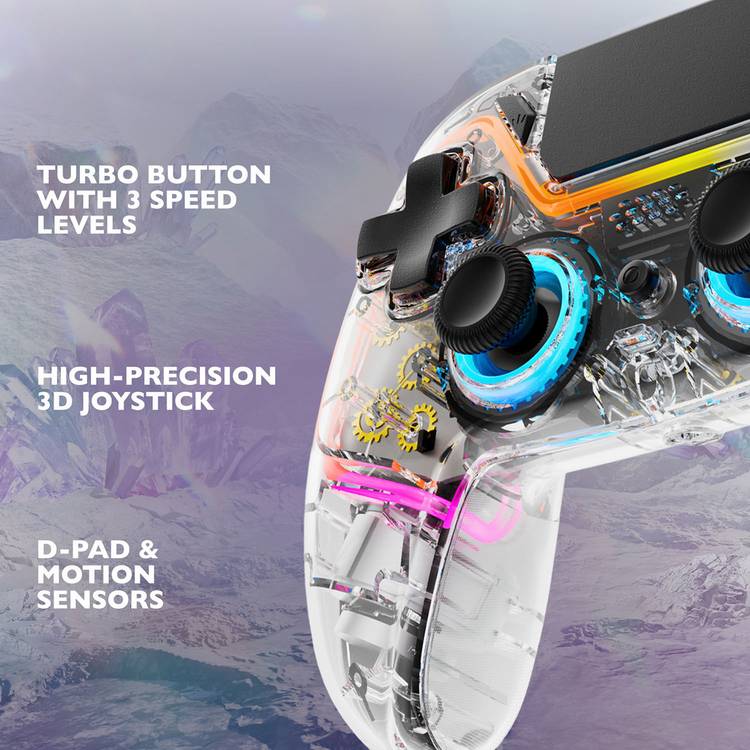 Deltaco wireless PS4 controller transparent, imported from the UK