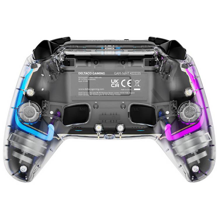 Deltaco wireless PS4 controller transparent, imported from the UK