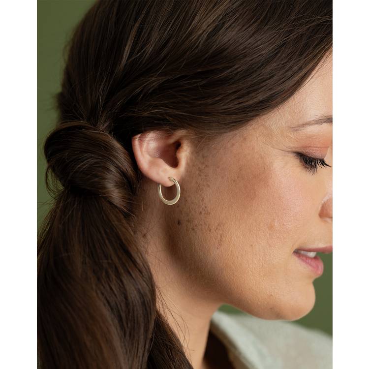 Revere 9ct yellow gold flat hoop earrings - British product