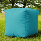 Rucomfy indoor outdoor cube bean bag turquoise 38cm, UK version