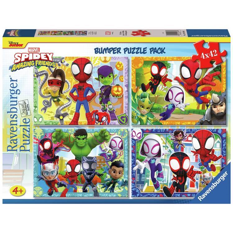 Ravensburger Spidey Amazing Friends puzzle 4x42 piece, imported from the UK