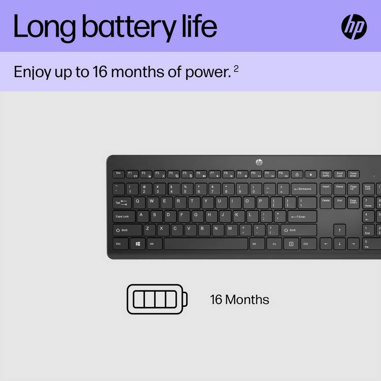HP black wireless keyboard 230, UK version